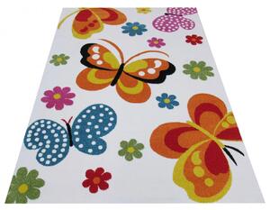 Kremowy dywan dla dzieci w motylki - Mexi