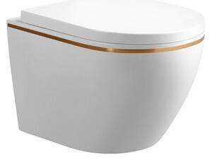Miska WC HYDROSAN MIZU-WH-GL-RIM-02 Owalny Biały / Złoty pasek