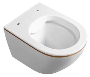 Miska WC HYDROSAN MIZU-WH-GL-RIM-02 Owalny Biały / Złoty pasek
