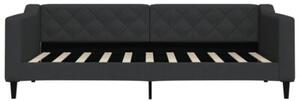 Sofa z funkcją spania, czarna, 90x190 cm, obita tkaniną