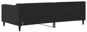 Sofa z funkcją spania, czarna, 90x190 cm, obita tkaniną