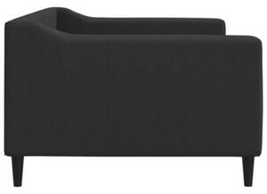 Sofa z funkcją spania, czarna, 90x190 cm, obita tkaniną
