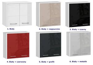 Nowoczesna wisząca szafka łazienkowa biały + czerwony połysk - Zofix 4X