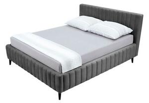 Rama łóżka tapicerowanego szarego MAGGIE 160x200 cm