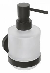 SAPHO XB101 X-Round black dozownik mydła, szkło mleczne/czarny, 200 ml
