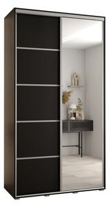 Szafa przesuwna wysoka Davos 5 130, gł. 45 cm czarny + czarny + srebrny