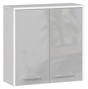 Wisząca szafka łazienkowa biały + metalik połysk - Zofix 4X