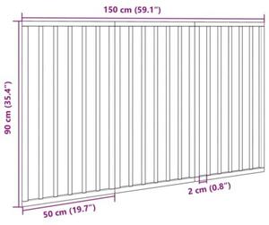 Składana bramka dla psa, 3 panele, brąz, 150 cm