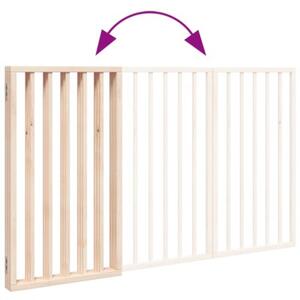 Bramka dla psa składana 3 panele 150 cm drewno topolowe
