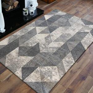 Szary dywan w geometryczne wzory - Howard