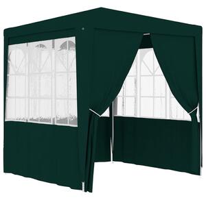 Namiot imprezowy ze ściankami, 2,5x2,5 m, zielony, 90 g/m²