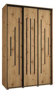 Szafa przesuwna wysoka Davos 12 160, gł. 60 cm artisan + artisan + czarny