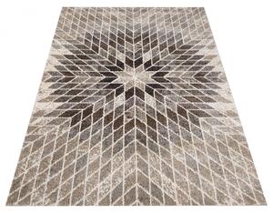 Beżowy prostokątny dywan we wzory - Tureso