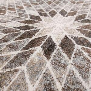 Beżowy prostokątny dywan we wzory - Tureso