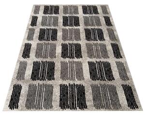 Popielaty nowoczesny dywan we wzory - Sengalo 4X