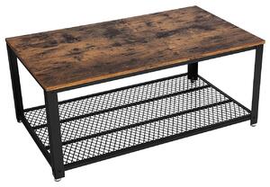 Industrialny stolik do salonu z półką - Kafi