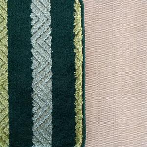 Zielone miękkie dywaniki łazienkowe w paski - Batiso 3X