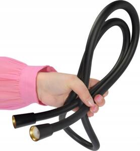Wąż prysznicowy Sepio PVC czarny 150cm gumowy gładki obrotowy stal nierdzewna