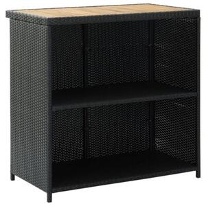Zestaw 3-częściowy mebli barowych, polirattan, czarny