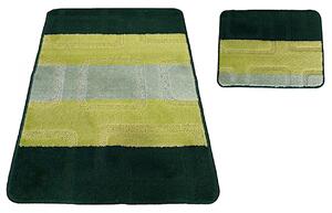 Zielone wzorzyste dywaniki łazienkowe - Amris 3X