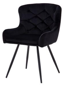 Krzesło tapicerowane czarne LAVEL