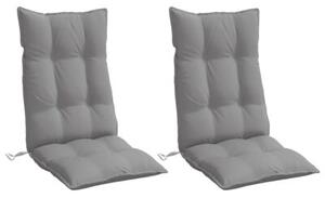 Poduszki na krzesła z wysokim oparciem, 2 szt., szare, oxford