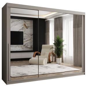 Szafa przesuwna z lustrem Garderoba SIMA T3 250 kaszmir + u. srebrny