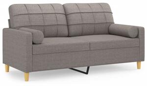Sofa 2-osobowa z poduszkami, taupe, 140 cm, tkanina