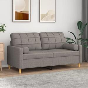 Sofa 2-osobowa z poduszkami, taupe, 140 cm, tkanina
