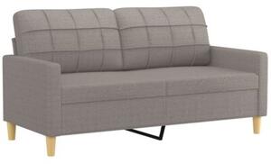 Sofa 2-osobowa z poduszkami, taupe, 140 cm, tkanina
