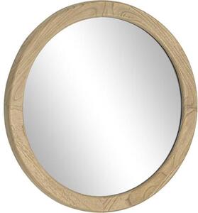 Okrągłe lustro ścienne z ramą z drewna mindi Alum