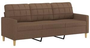 Sofa 3-osobowa z poduszkami, brÄ zowa, 180 cm, tkanina