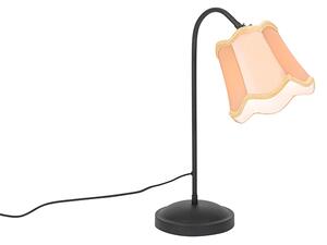 Klassieke tafellamp zwart met gele lampenkap - Nona Oswietlenie wewnetrzne