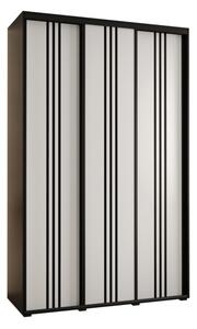 Szafa przesuwna wysoka Davos 6 160, gł. 60 cm czarny + biały + czarny