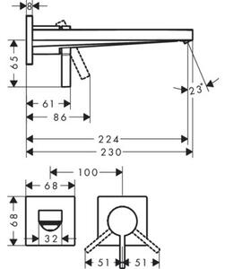 Bateria umywalkowa podtynkowa HANSGROHE Tecturis E 73051000 Chrom