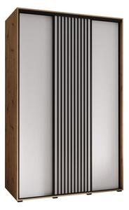 Szafa przesuwna wysoka Lanko 1 150, gł. 45 cm artisan + biały + czarny