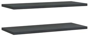 Półki ścienne, 2 szt., 100x40x3 cm, czarna stal nierdzewna