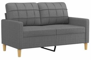 Sofa 2-osobowa, ciemnoszara, 120 cm, tapicerowana tkaninÄ