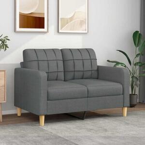 Sofa 2-osobowa, ciemnoszara, 120 cm, tapicerowana tkaninÄ