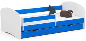 Łóżko do pokoju dziecięcego białe + niebieski - Ellsa 5X 90x180