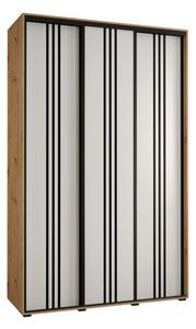 Szafa przesuwna wysoka Davos 6 160, gł. 60 cm artisan + biały + czarny
