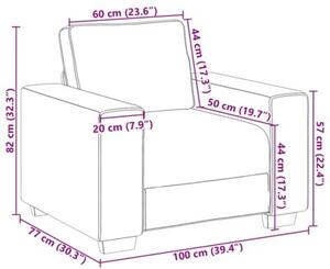 Sofa fotel kremowy 100x77x82 cm aksamit