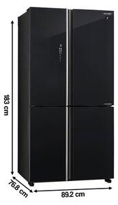 Lodówka SHARP SJ-GP780D-BK Side by Side No Frost 183cm 4D ION Plasmacluster Czarne szkło