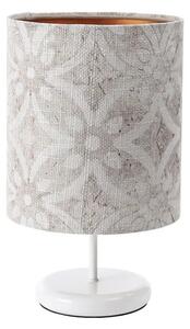 Biała lampka stołowa z ozdobnym abażurem - S364-Alkatra