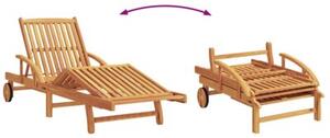 Leżak 2 szt. czerwony 200 x 67 x 84cm lite drewno akacjowe