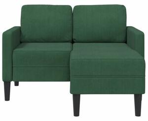 Sofa 2-osobowa z szezlongiem w ksztaÅcie litery l, ciemnozielona