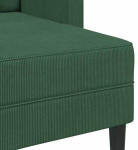 Sofa 2-osobowa z szezlongiem w ksztaÅcie litery l, ciemnozielona