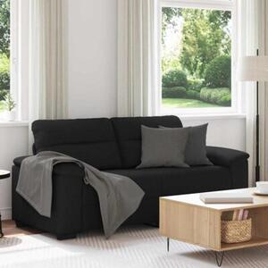Sofa 2-osobowa, czarna, 180x81x84 cm, tapicerowana tkaninÄ