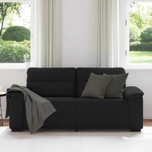 Sofa 2-osobowa, czarna, 180x81x84 cm, tapicerowana tkaninÄ