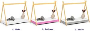 Łóżko tipi dla dziewczynki różowe - Lori 3X 80x160